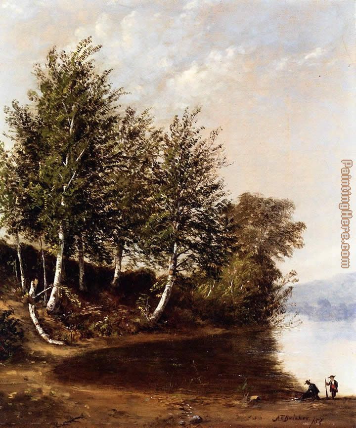 Figures in a Landscape painting - Alfred Thompson Bricher Figures in a Landscape art painting